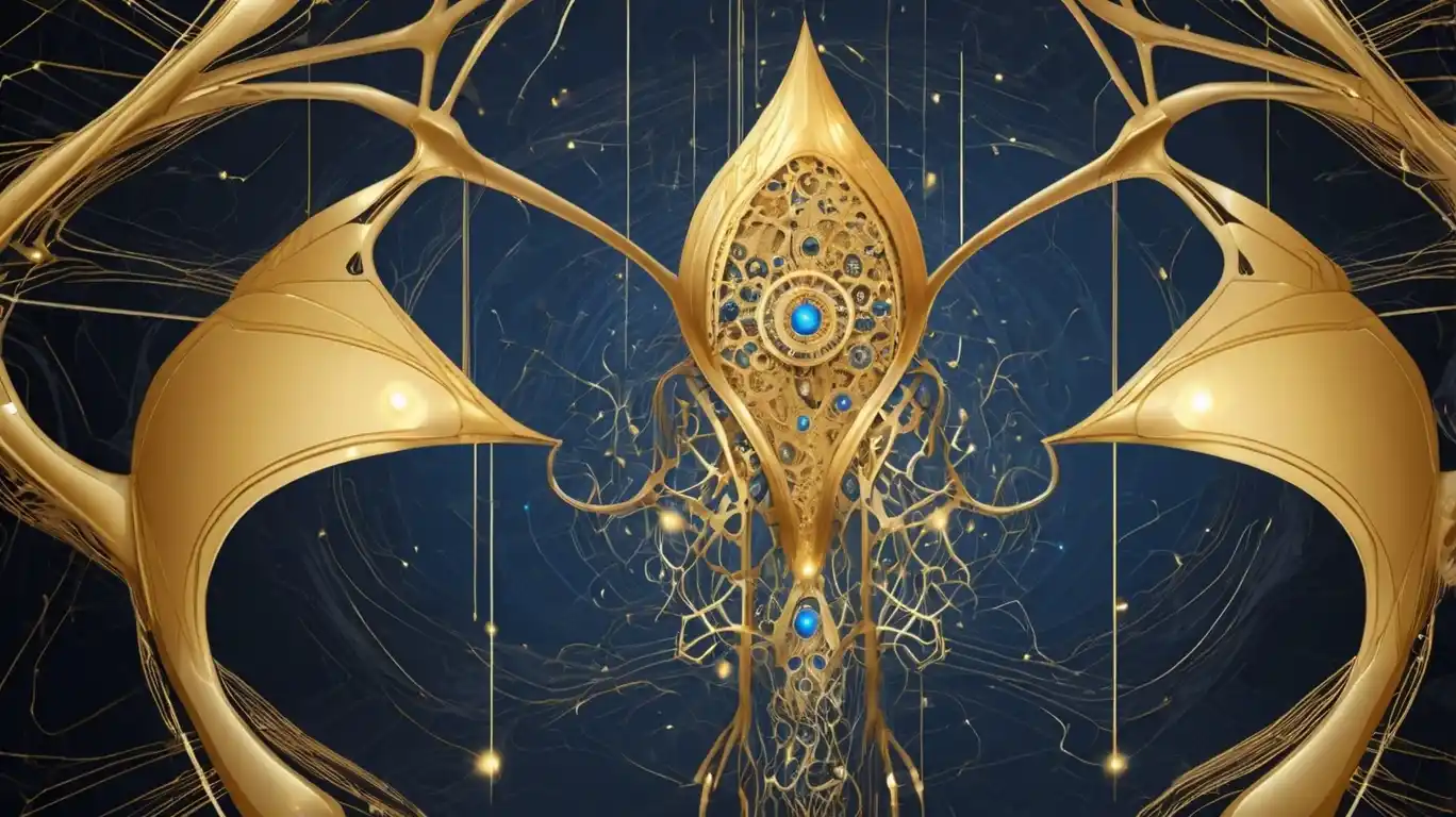 Ornement islamique futuriste illustrant l’intelligence artificielle et l’innovation